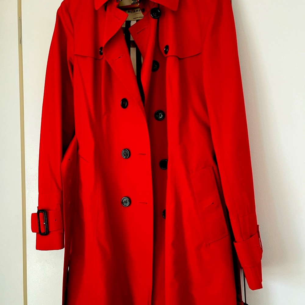Burberry short trench coat RED